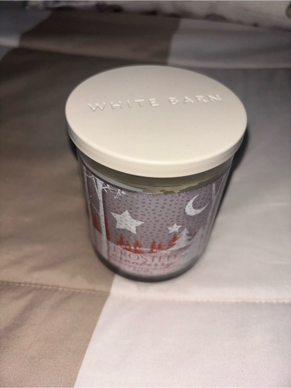 White Barn Frosted Holiday Body Oil - White and Light Purple